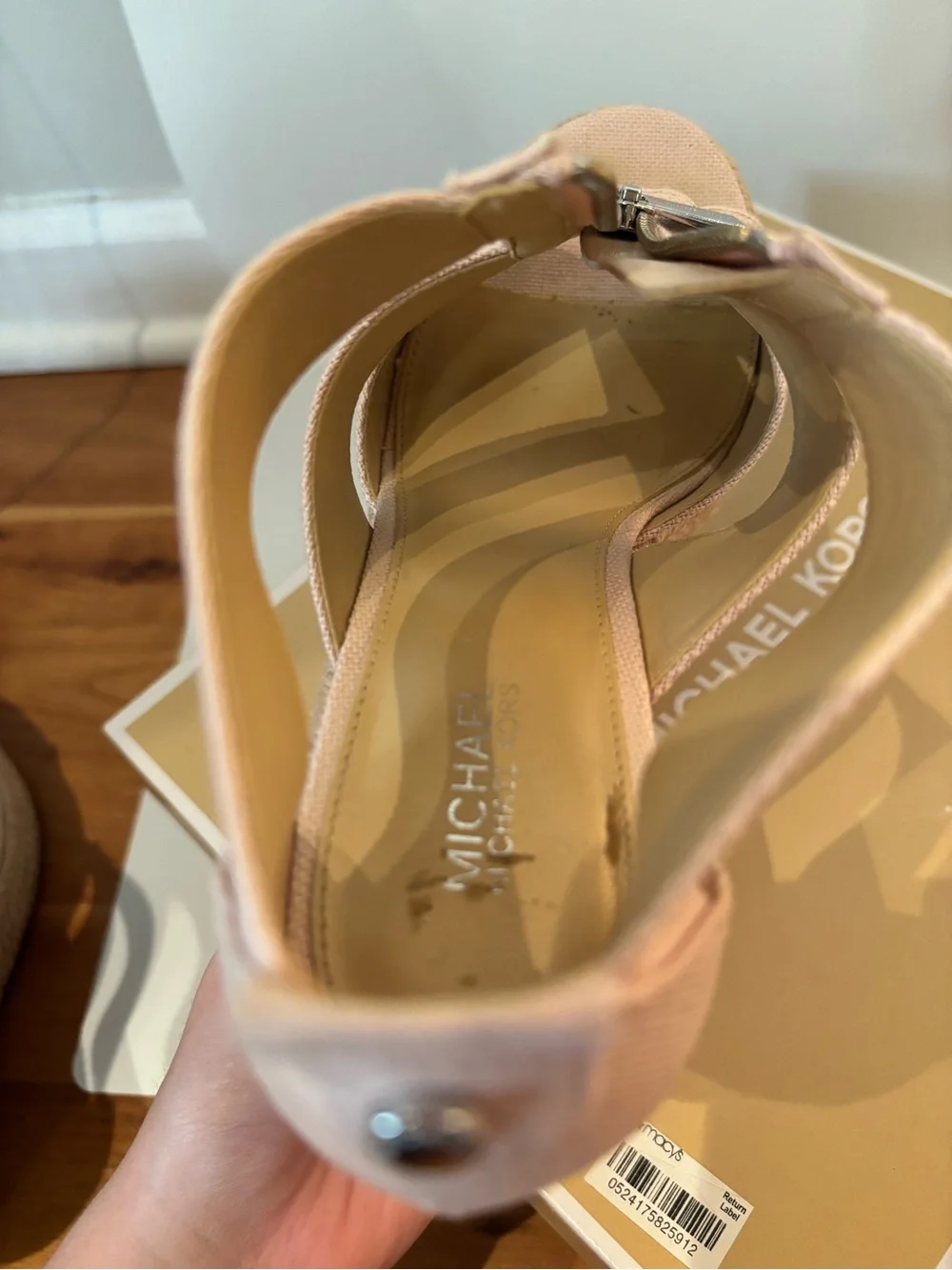 MICHAEL Michael Kors Blush Pink Strappy Wedge Sandals